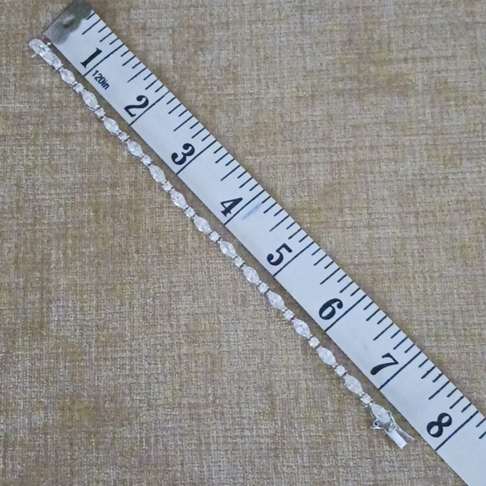 FAS Silver Rhinestone Tennis Bracelet - Picture 4 of 8